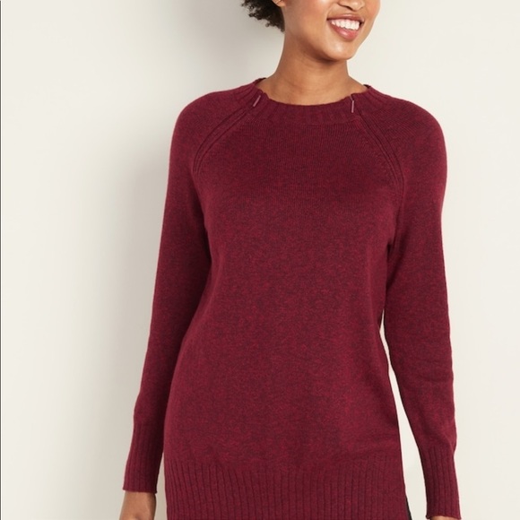 NWT Maternity Hidden-Zipper Nursing Tunic Sweater​ - Picture 1 of 6